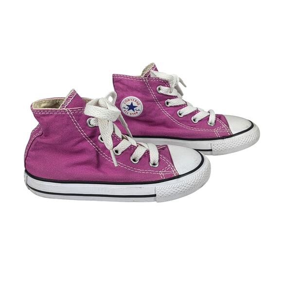 CONVERSE INFANT CHUCK TAYLOR HIGH-TOPS – PINK CANVAS – SIZE US 8 – CLASSIC STYLE - Picture 1 of 8